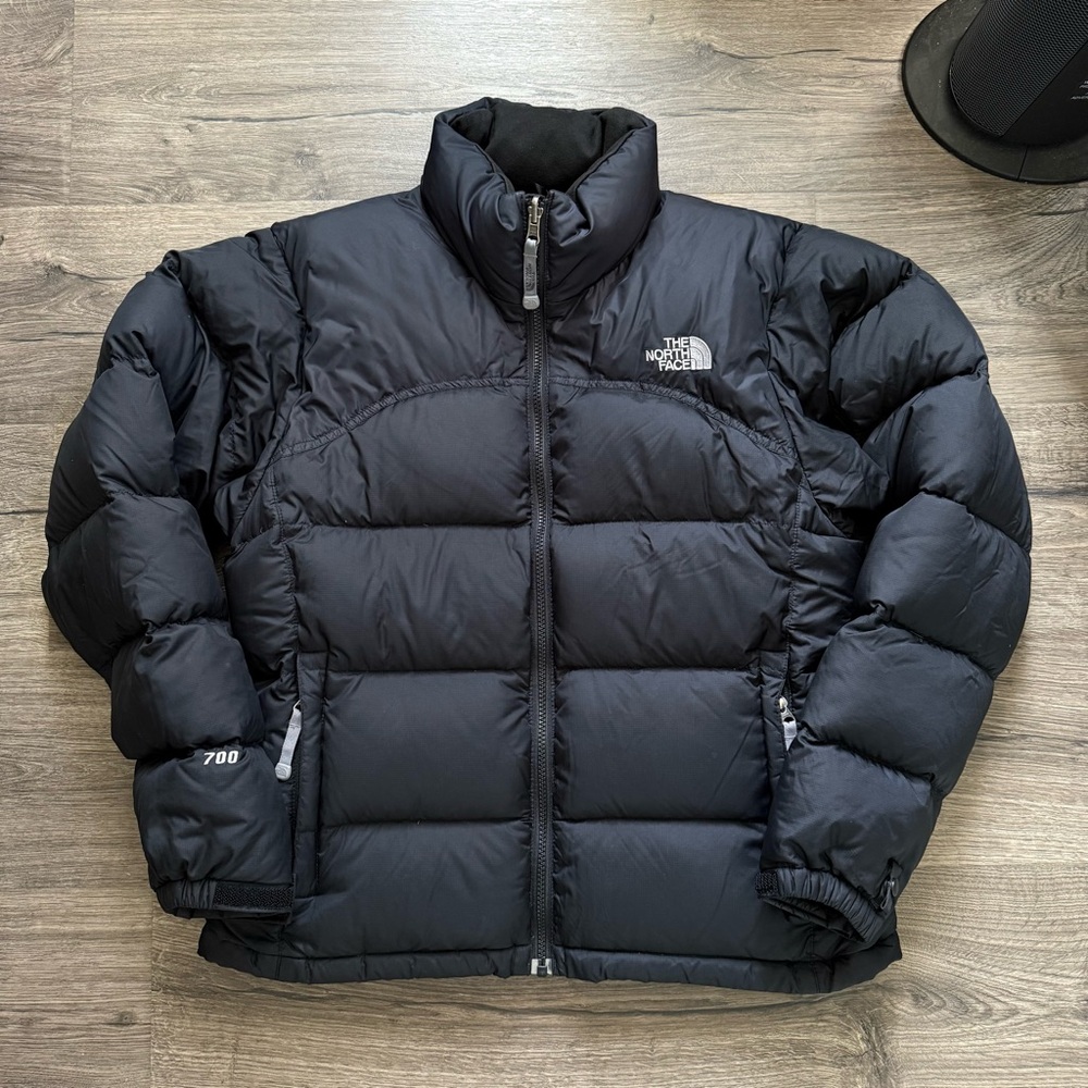 The North Face 700 Black Puffer Goose Down Full Zip Jacket Medium Women Vintage